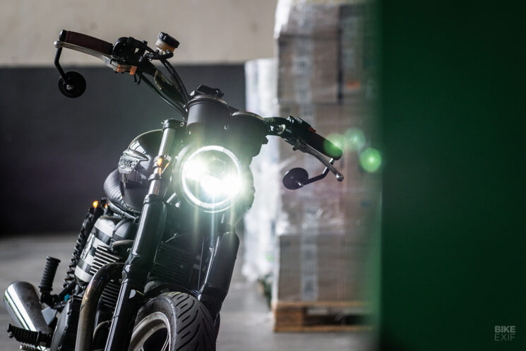 Purpose Built Moto LED motorcycle headlight and turn signals
