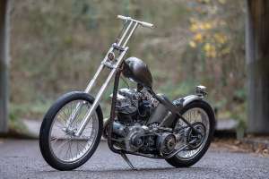 1967 Harley Shovelhead hardtail chopper by Chris Hatton at Left Hand Choppers