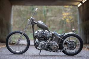1967 Harley Shovelhead hardtail chopper by Chris Hatton at Left Hand Choppers